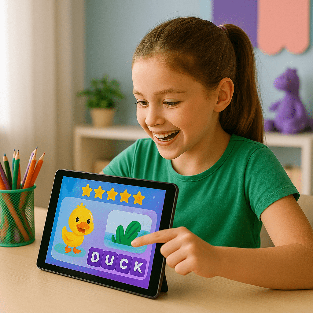 Çocuk oyunla İngilizce öğreniyor ve seviye atlıyor